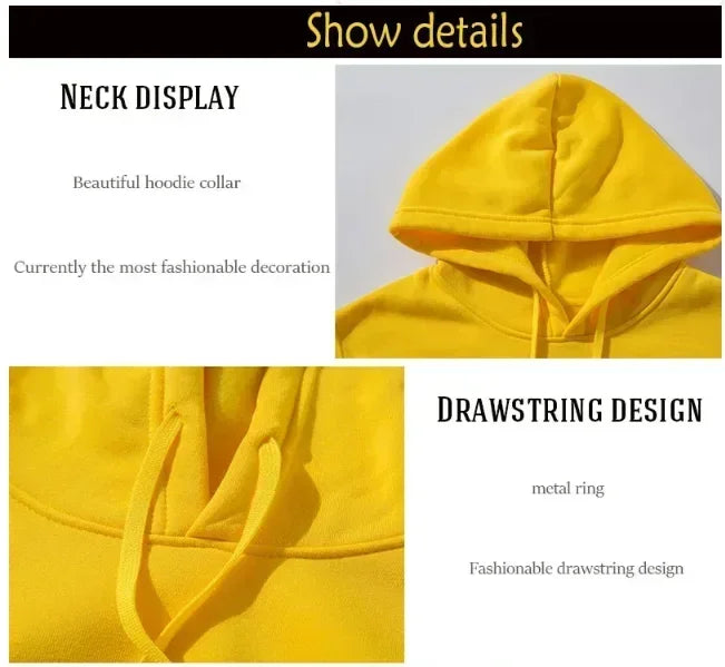 Unisex Autumn Winter Hoodie and Joggers Set Casual Sports Outfit for Men Women