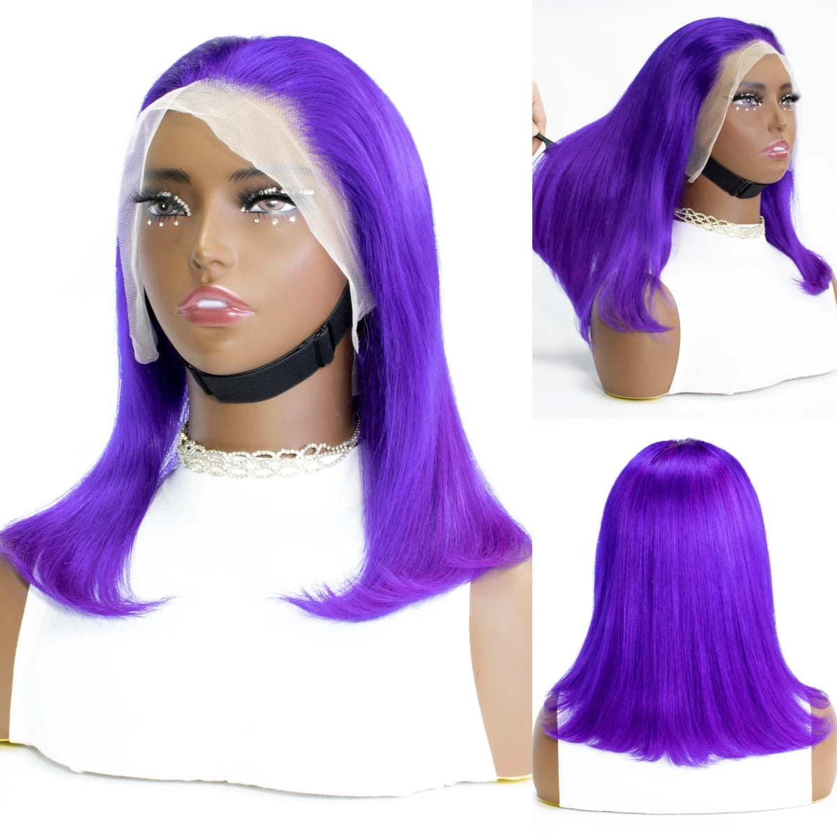 Human Hair Wig Grey Bob Wigs 200% 13x4 HD Transparent Ginger Orange Lace Front Bob Blunt Cut Straight Colored Wigs Pre Plucked