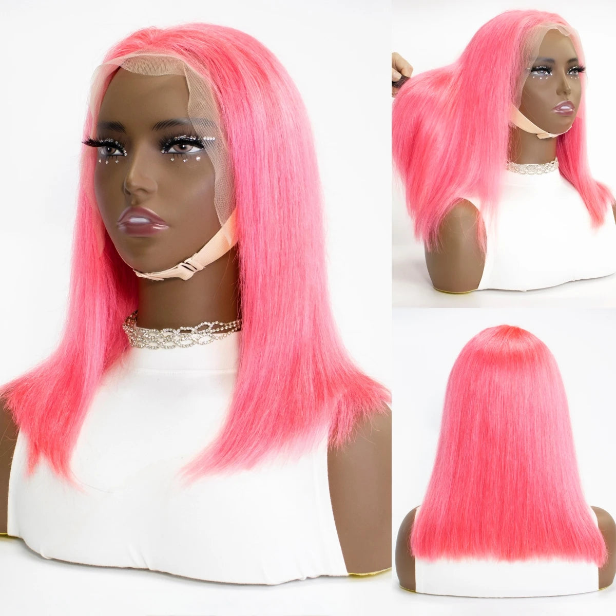 Human Hair Wig Grey Bob Wigs 200% 13x4 HD Transparent Ginger Orange Lace Front Bob Blunt Cut Straight Colored Wigs Pre Plucked