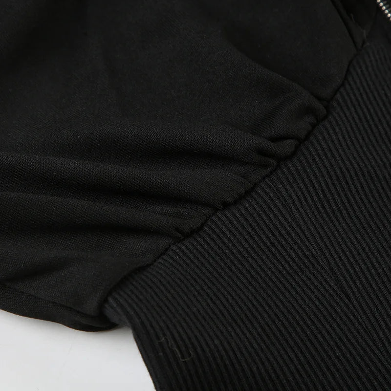 Goth Dark Autumn Winter Faux Fur Collar Solid Hooded Coats Women Casual Slim Waist Zip Hoodies Gothic Jackets Chic Streetwear