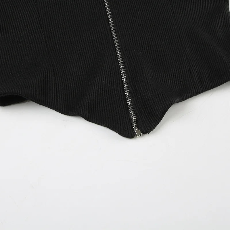 Goth Dark Autumn Winter Faux Fur Collar Solid Hooded Coats Women Casual Slim Waist Zip Hoodies Gothic Jackets Chic Streetwear